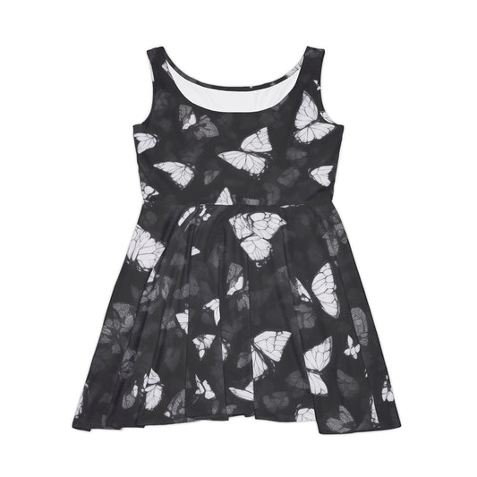 FlutterFit: Monochrome Butterfly Fitness Dress