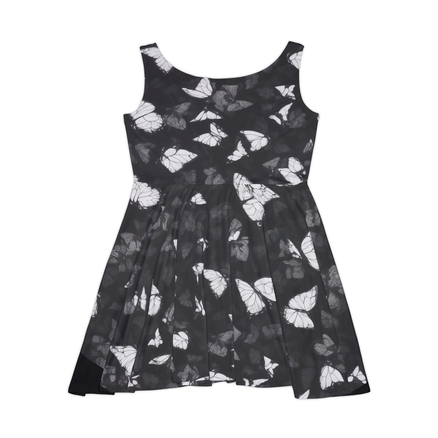 FlutterFit: Monochrome Butterfly Fitness Dress