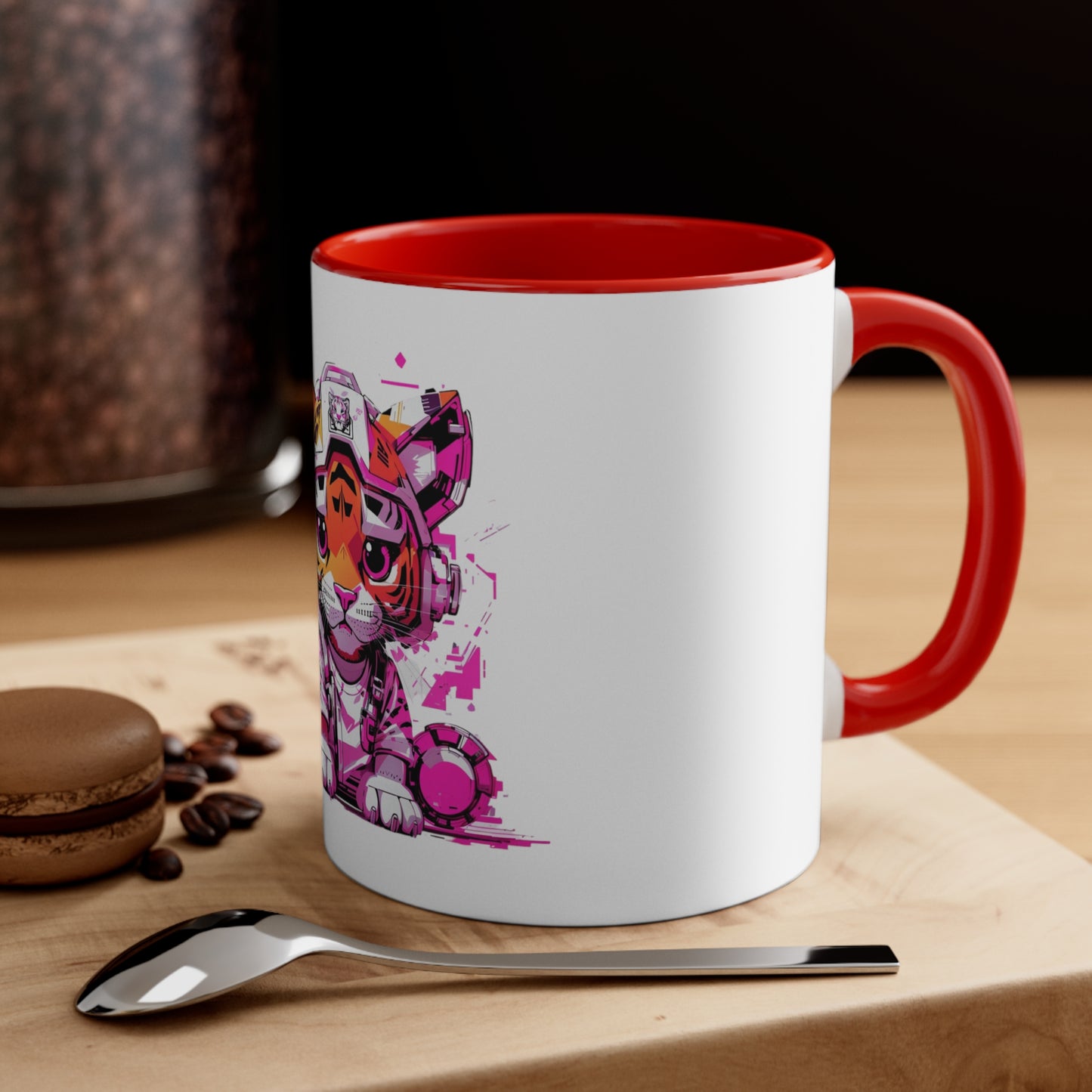 Chibi Magenta Tiger Accent Coffee Mug, 11oz