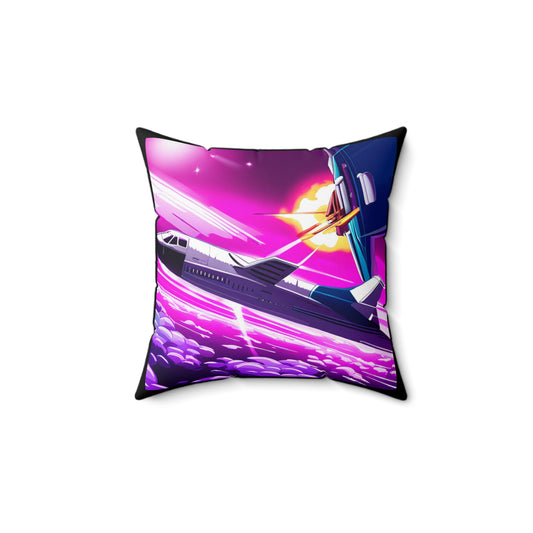 Refined Space Journey Magenta Square Pillow