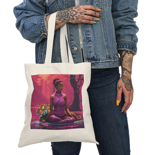 "Harmony Within" Magenta Natural Tote Bag