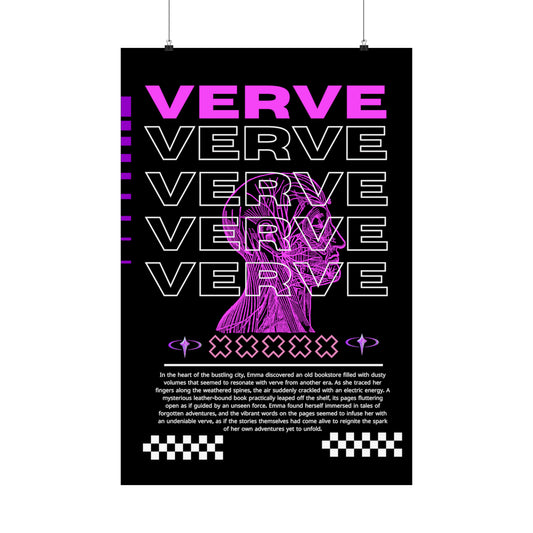 "Vibrant Verve" Matte Magenta Vertical Poster
